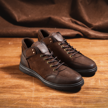 "Natural Leather Sneakers in Dark Brown"101