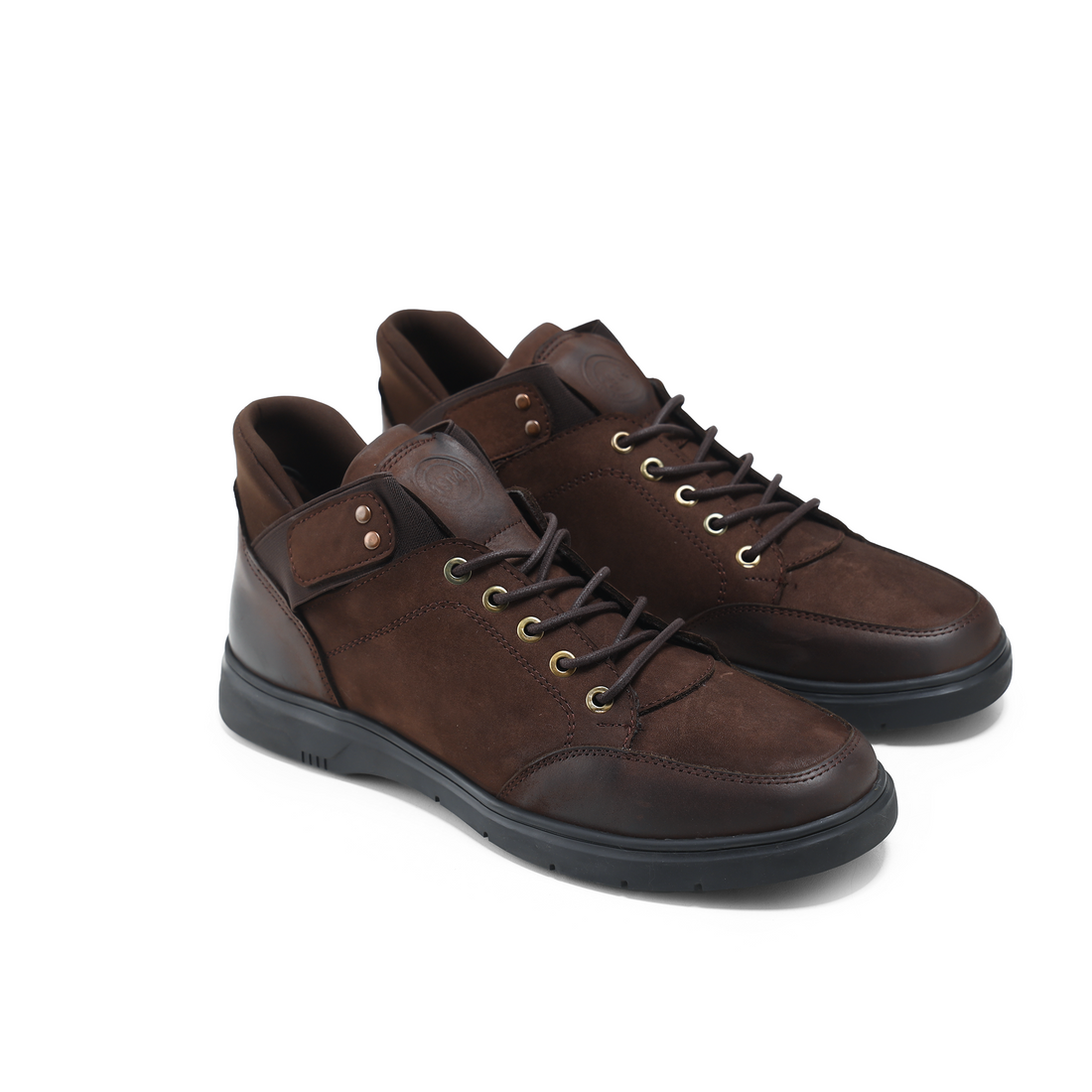 "Natural Leather Sneakers in Dark Brown"101