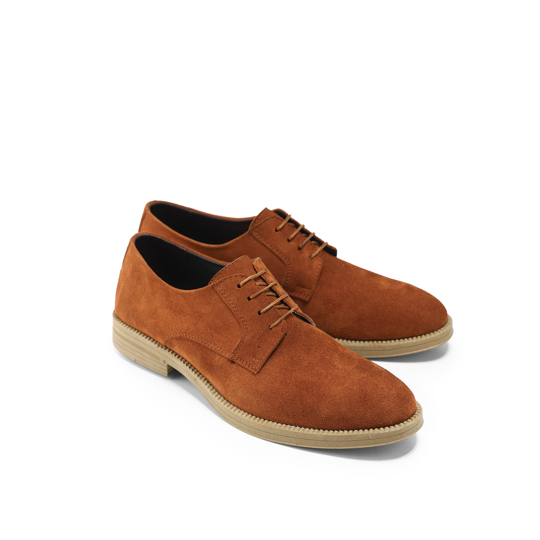 "Natural Leather Shoes in Havana Brown"